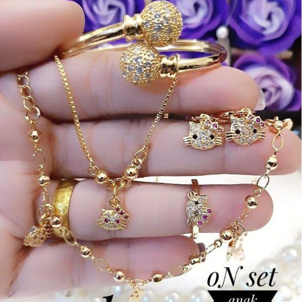 xuping set perhiasan anak lapis emas 18k 0433l