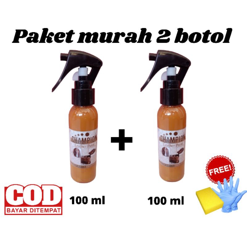 paket murah 2 botol cat kulit 100 ml+100ml,bermacam macam warna,untuk semua bahan kulit,jaket,tas,sepatu