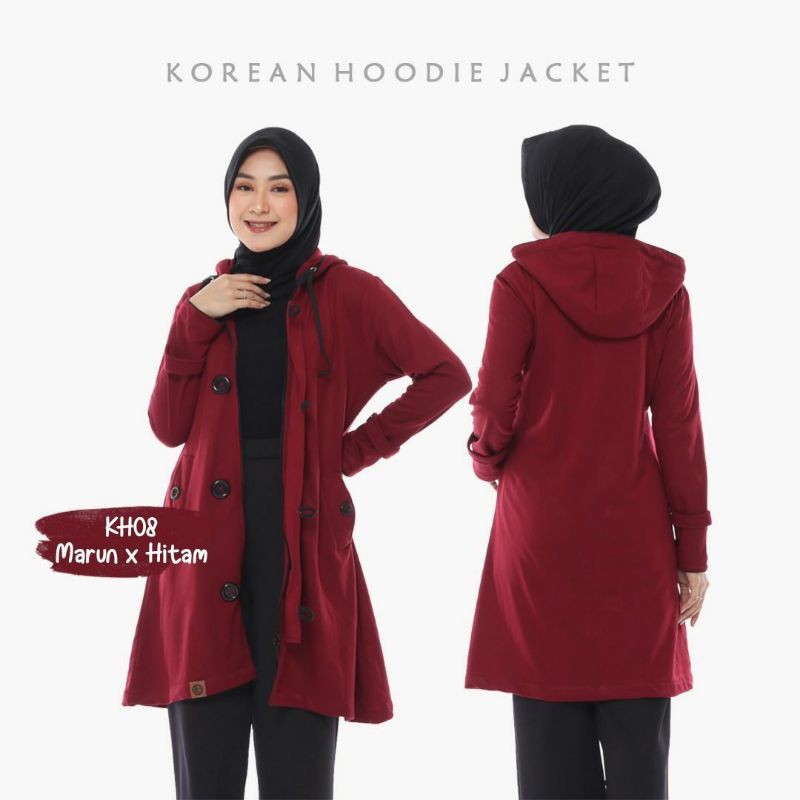Korean Hoodie Jacket / Jaket Panjang Muslimah