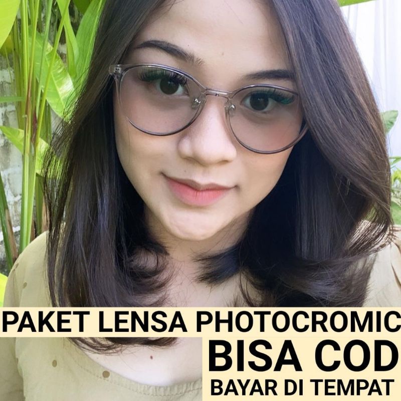 0(Bisa COD) KACAMATA WANITA MURAH 8806 mono PAKET LENSA PHOTOCROMIC minus/cylinder antiradiasi