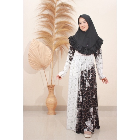 Set Hijab Gamis Syari Mayung Jersey Adem