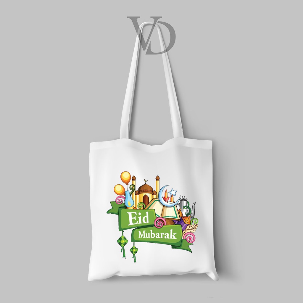 Tote bag Hampers Kanvas Motif Lebaran Eid 1 / tote bag idul fitri eid mubarak ramadan 2022