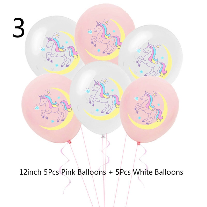 10Pcs 12inch Unicorn Party Decoration Pink Latex Confetti Balloons