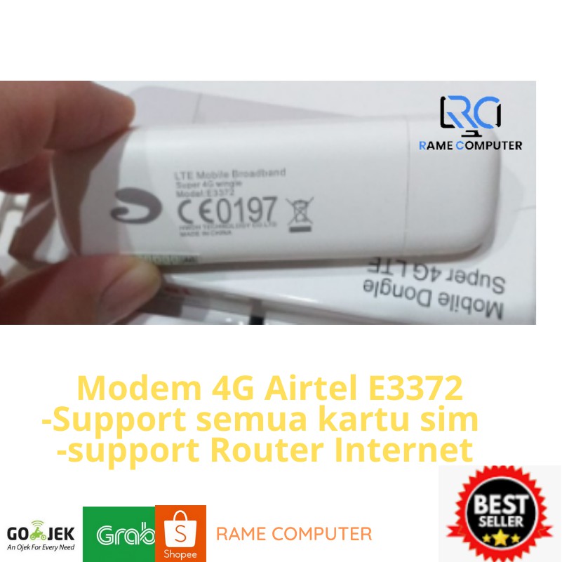 MODEM USB 4G AIRTEL E3372 UNLOCK ALL GSM SUPPORT ROUTER CCTV Support GSM 4G dan smartfren