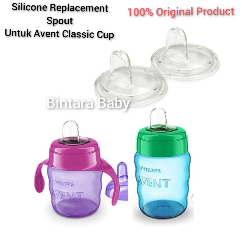 ORIGINAL Dot Nipple Training Cup Sippy Cup Avent / Avent Silicone Spout / Sippy Spout Bisa untuk Dr Brown Wide Neck Options+  / Spout training Cup Avent