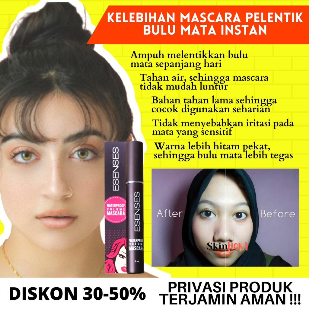 MASKARA ESENSES WATERPROOF ANTI LUNTUR MASCARA EVANI ESENSES MASCARA 80ML ORIGINAL BPOM