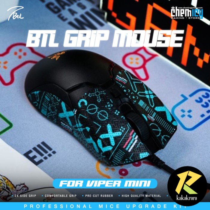 BTL Anti Slip Mouse Grip Tape for Viper Mini - Blue Dot