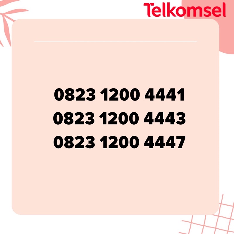 Nomor Cantik Kartu As 4G Seri Triple 1200 444X Minimalis