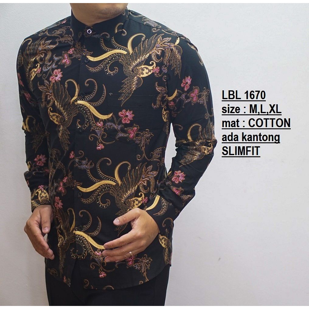 CBL387 KEMEJA BATIK PRIA SLIM FIT MEWAH UNIK BAJU BATIK PRIA BEST SELLER