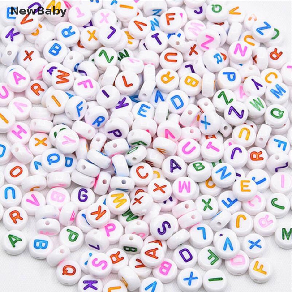 NewBaby 100Pcs Childhood Education Letter Digit Acrylic Alphabet Beads Jewelry Making ID