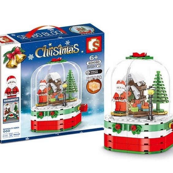 Sembo block / brick 601090 Christmas Snow Globe with Santa Claus Gift