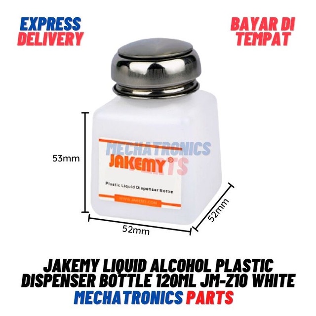 [5670] Jakemy Liquid Alcohol Plastic Dispenser Bottle 120ml JM-Z10 White