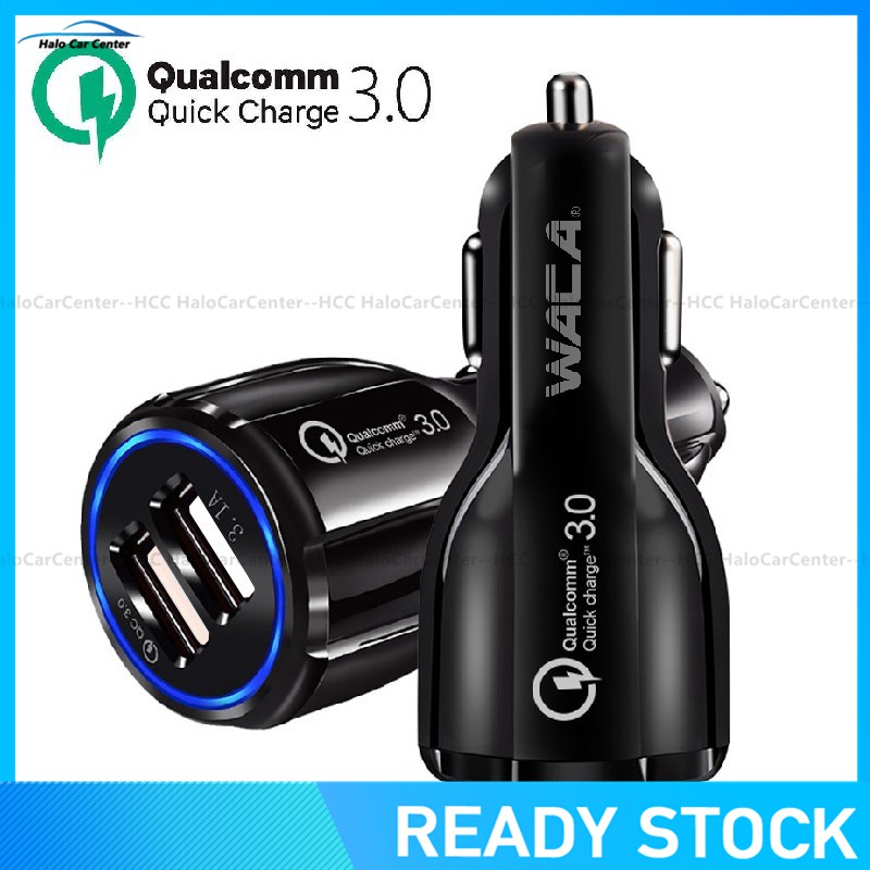 Charger Mobil Quick Charging 2 Port USB 3.0 untuk Handphone