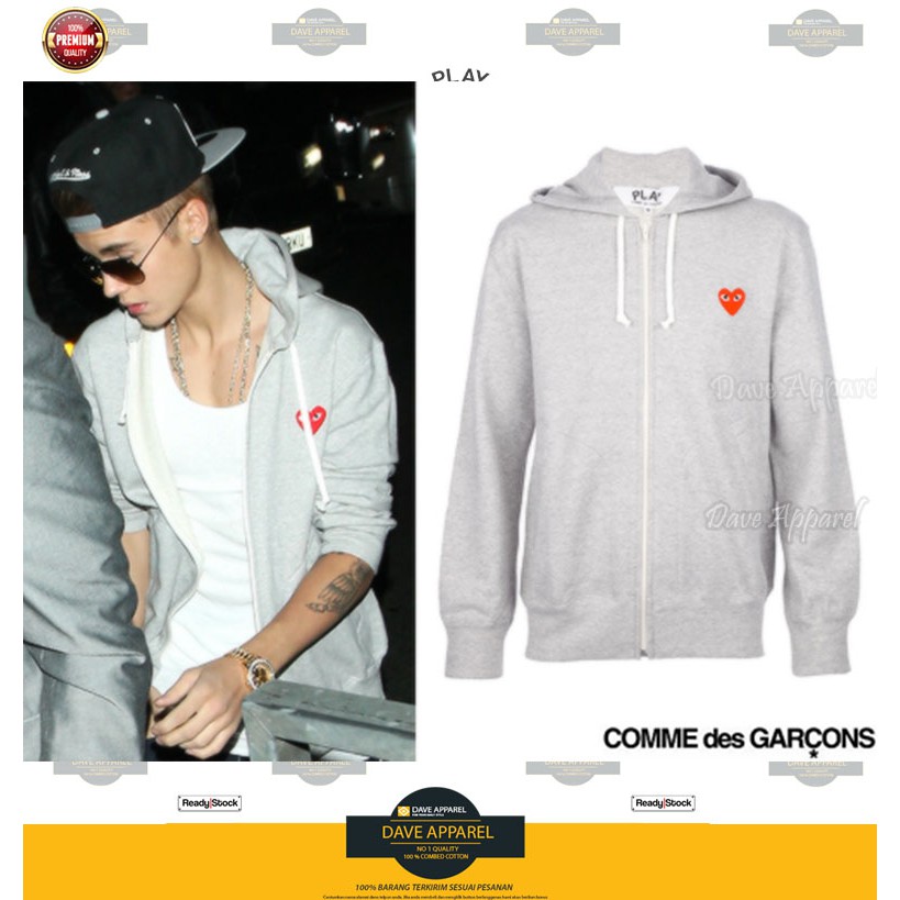 commes des garcons zip hoodie