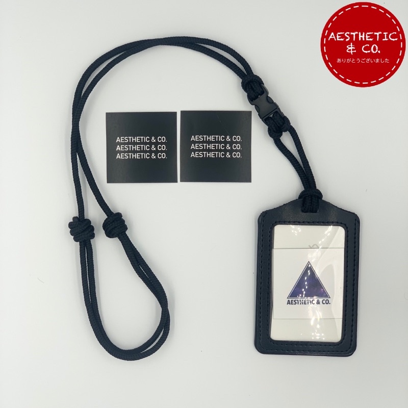 

Lanyard ID Card Name Tag Kulit Tali Paracord (Warna Hitam)