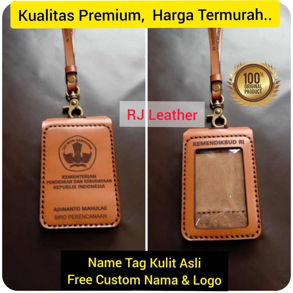 

⭐⭐⭐⭐⭐ NAME TAG KULIT ID CARD KULIT FLIP MAGNET CARD HOLDER LANYARD - GANTUNGAN KARTU KULIT BNK MANDIRI