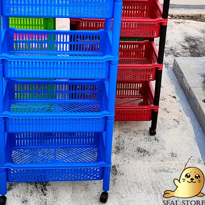 ♫ {SEAL} RAK SERBAGUNA / RAK SALON 4 Susun PLASTIK Keranjang KSB ۞