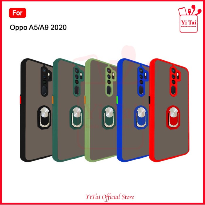 Case Matte + Ring Oppo A1k A3s A5 2020 A9 2020 A52 A92 - BENUACAHAYA