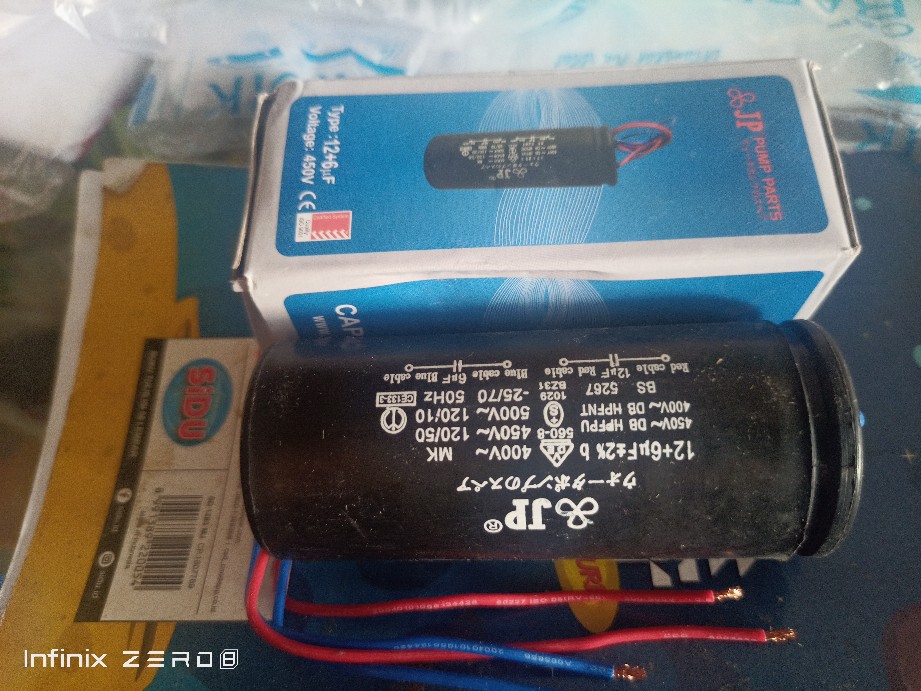 Grosir - Kapasitor Mesin Cuci - 6 + 12 Uf - Capasitor - Jp