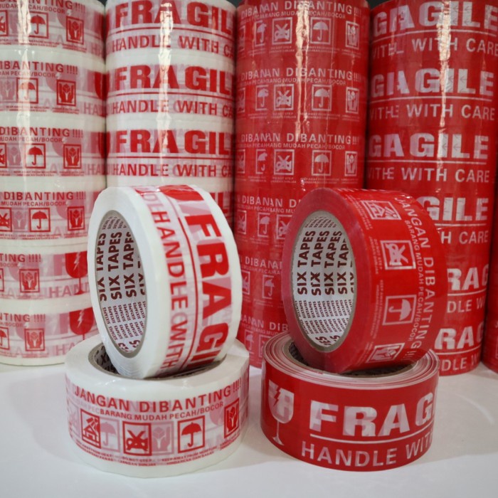 

Cuci Gudang Lakban Fragile Putih Merah Jangan Di Banting 48Mmx80M Berkualitas