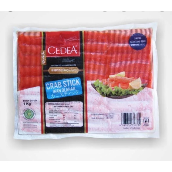 

CEDEA CRABSTIK KEMASAN 1KG ISI 64 PCS FROZEN FOOD