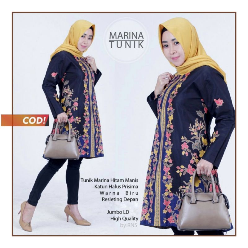 COD - Bayar Di Rumah Tunik Batik Jumbo Atasan Batik Wanita Tunik Jumbo Pekalongan Baju Kantor