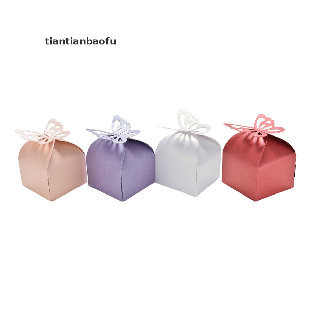 [tiantianbaofu] 10pcs Butterfly Style Favor Gift Candy Cake Boxes For Wedding Party Baby Shower  10x Butterfly Cake Wed