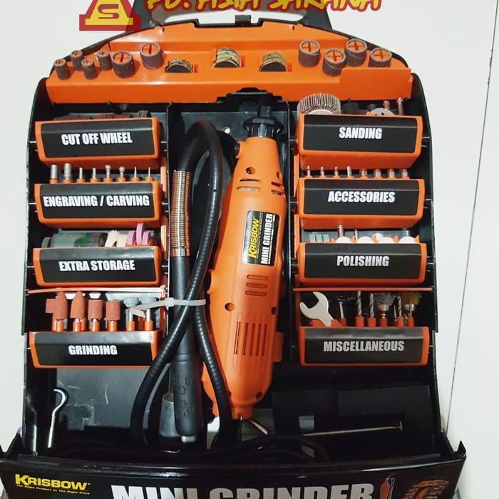 Mesin Mini Die Grinder Tuner Set 217 Pcs KRISBOW / Gerinda Bor Mini