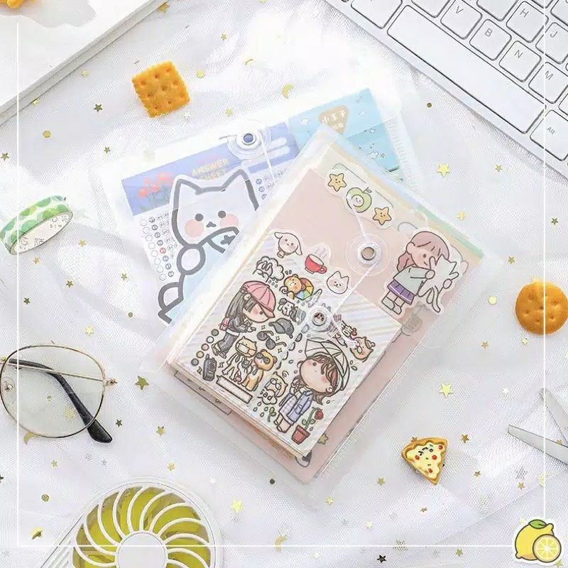 

Pouch Transparant Storage Bag Pouch File Memo Sticker