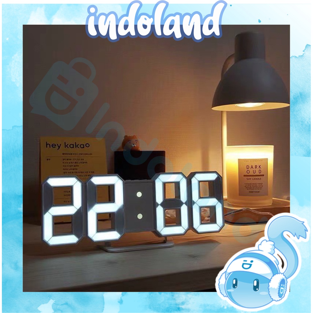 ☀INDOLAND☀ JAM DINDING DIGITAL LED/JAM MEJA-ALARM-SUHU/JAM 3D BESAR MODERN / VIDICI R351