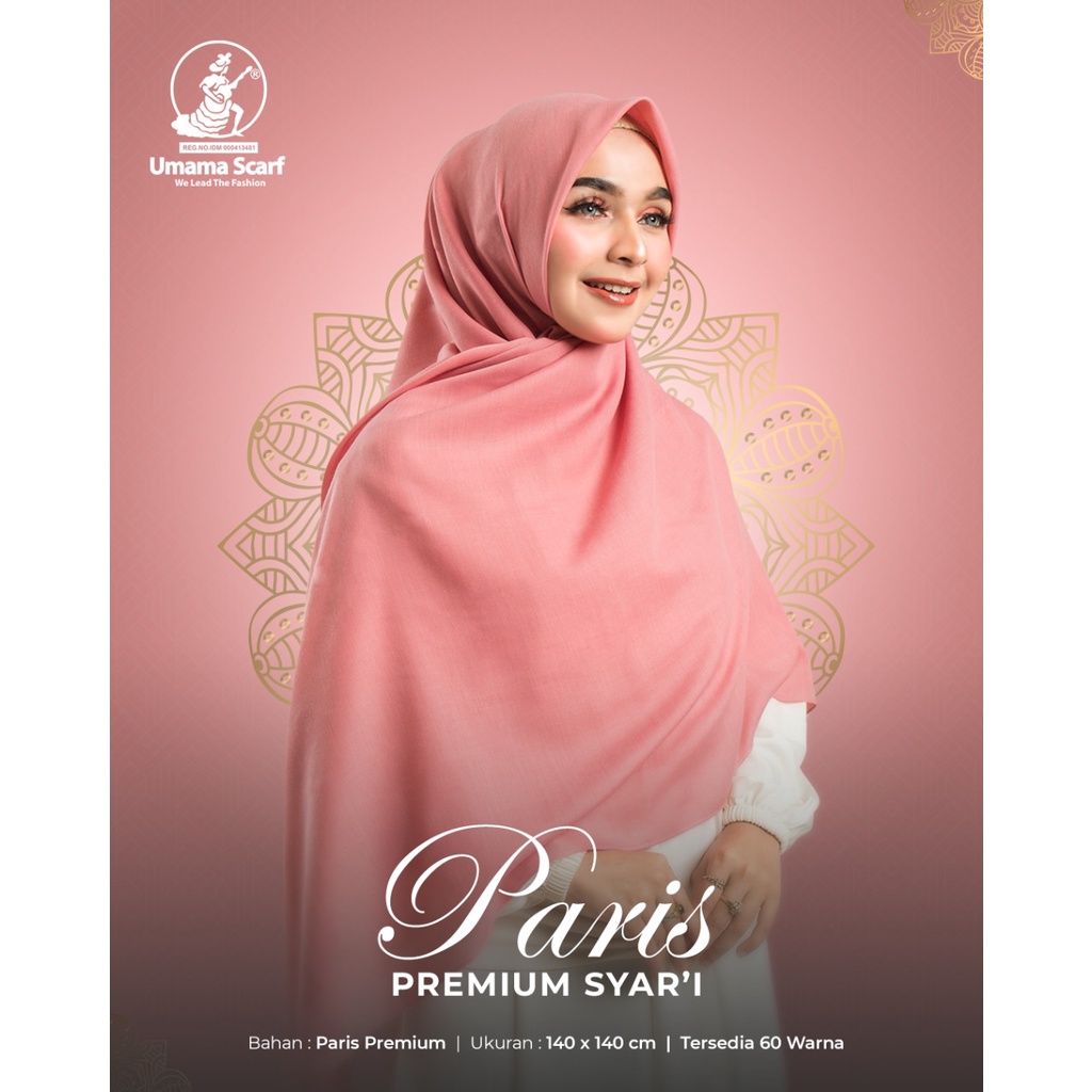 Kerudung Segiempat Polos Syar'i Paris Premium Original Umama Hijab Segi Empat Polos Nayla Hija'b