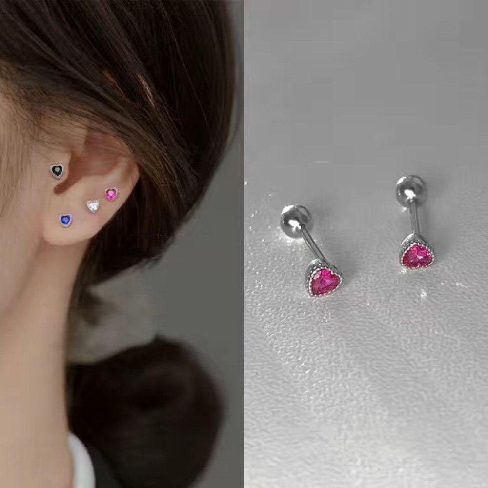 Mxbeauty Anting Wanita Elegan Bentuk Hati Anti Alergi Minimalis Berlian Imitasi Aksesoris Telinga
