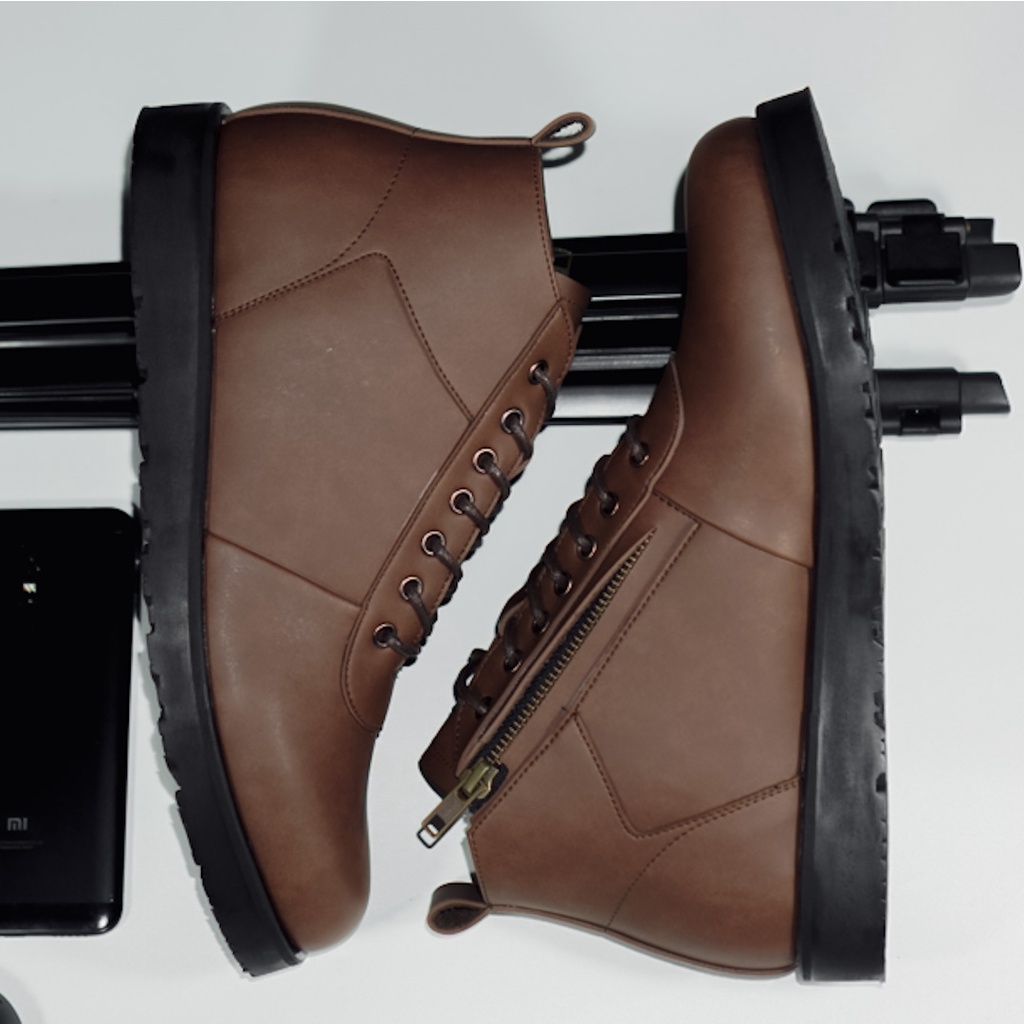 Stevy Brown | Sepatu Boots Asli Boot Klasik Pria/Cowok Lokal Footwear | FORIND x Barnum