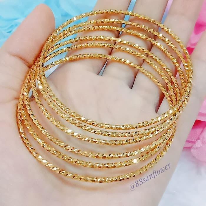 GELANG TERLARIS!!! Gelang Keroncong Wanita Gold ISI 6 (BISA COD)