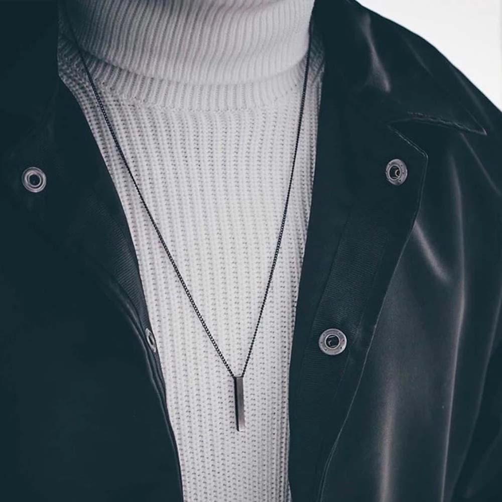 Nickolas1 Kalung Persegi Panjang Trendi Sederhana Emas Gaya Keren Hip-hop Rantai Sweater Anti Karat