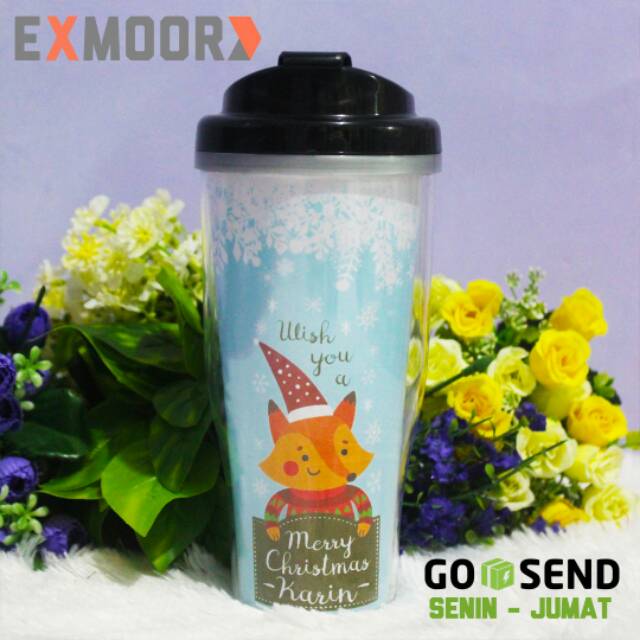 Hadiah Natal Tumbler Rakun Christmas Request Nama