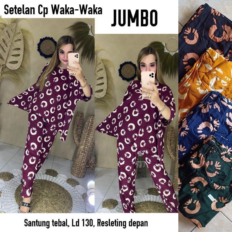 setelan cp waka waka jumbo one set murah daily set batik
