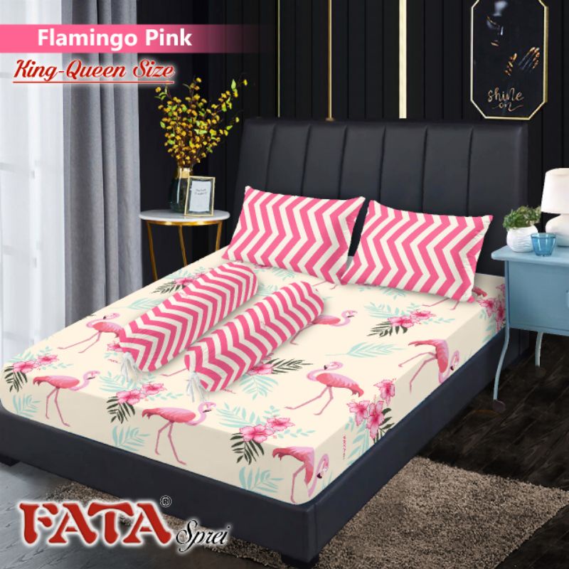 Sprei Fata Flamingo Pink Ukuran King 180x200 / Queen 160x200