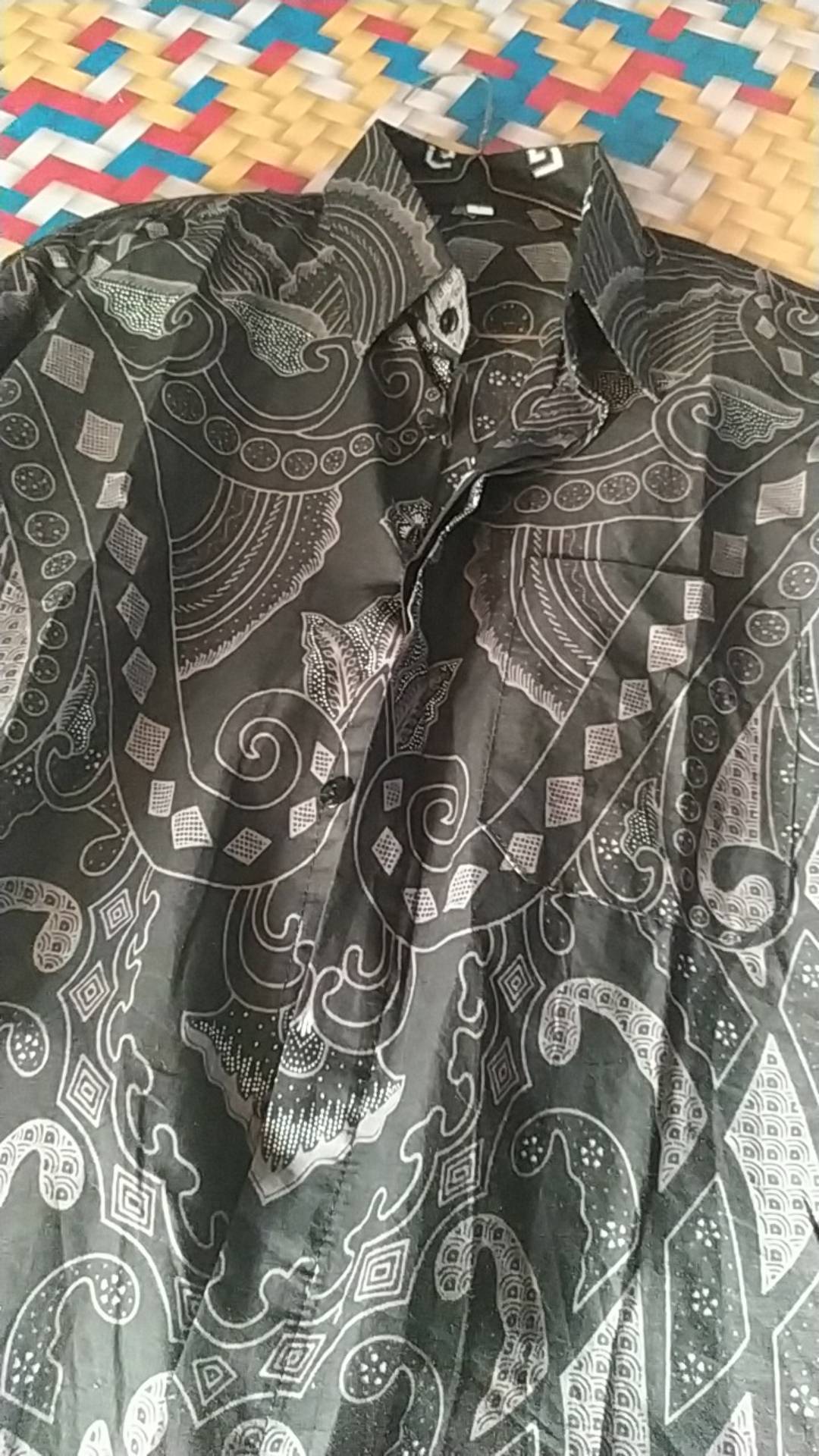 Kemeja Batik Pria Lengan Panjang Size M L Xl Xxl  Bswart Batik Hrb026 Kenongo Hem Panjang Padi.