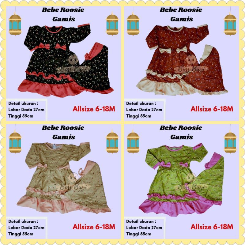 Gamis Hijab Anak / Dress Lebaran / Baju Muslim Beberosie