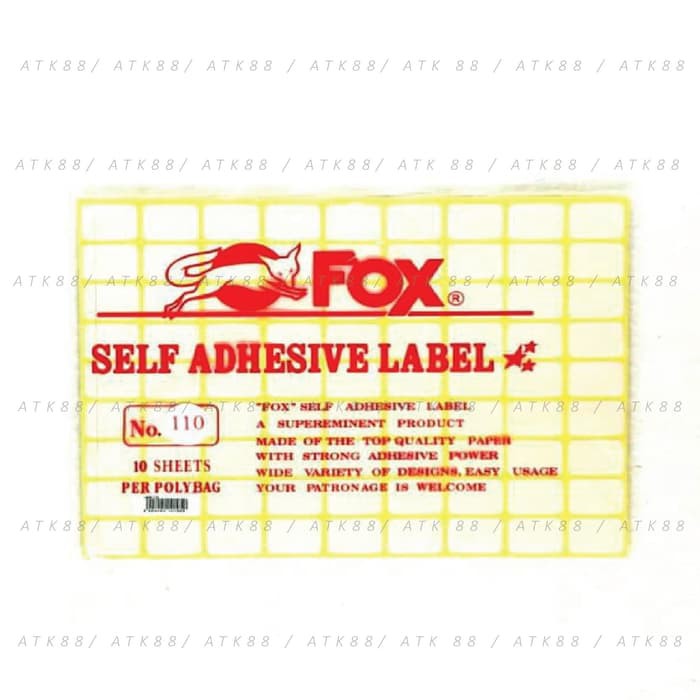

Kertas / Label Stiker Fox No. 110 uk. 16 x 22 mm (Persegi Panjang)