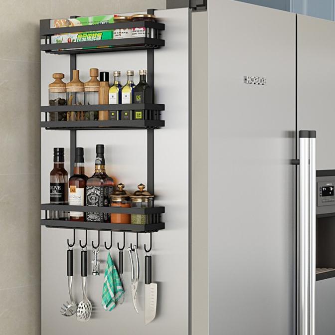 Rak Gantung Bumbu Dapur Dinding Kulkas Stainless