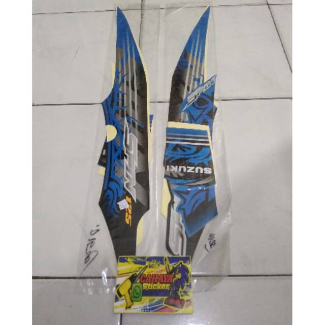 (Bisa COD) Striping lis Sticker standar Suzuki Spin 125 Sr Tahun 2009/2010 Warna Biru
