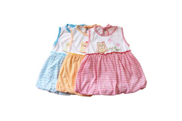 Dress Balon Bayi Motif Owl/Terusan Bayi/Baju Bayi Perempuan