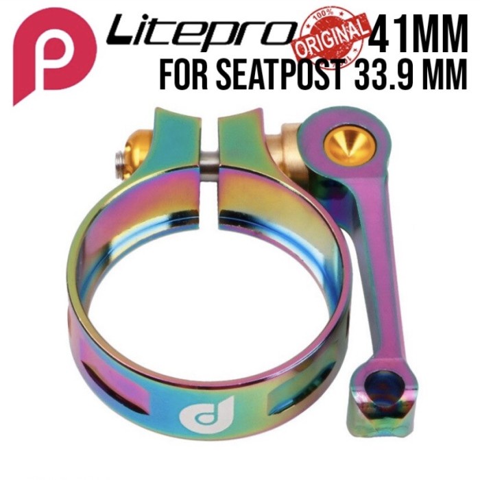 ORIGINAL Seatclamp LITEPRO RAINBOW 41mm untuk seatpost 33,9 mm Seli