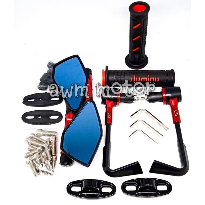 Paket 3 in1 Spion Tomok V2 + Progaut L + Grip Sisik Universal Bisa Buat Semua Motor