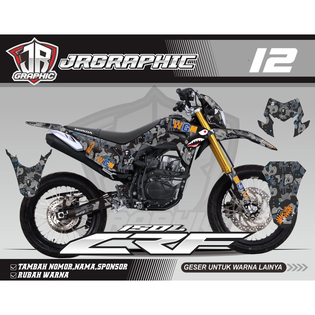 DECAL STICKER CRF 150 L -DECAL BAPE CRF 150 L- FULLBODY DEKAL CRF 150 L - DEKAL STIKER CRF 150 L - D