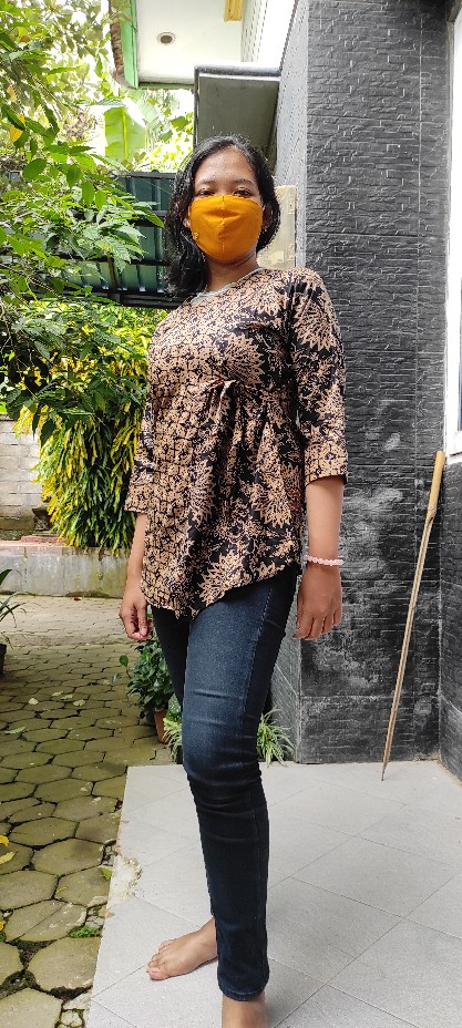 Tey-17 Batik Wanita Asj Sa Hrb026 Kenongo Kemeja Tosca Pendek