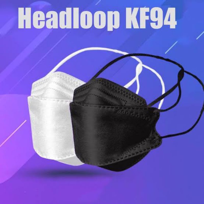 Kf94 masker hijab/ headloop evo disposable Mask 4ply isi 10pc