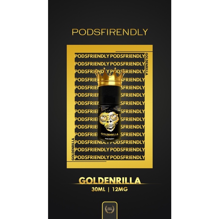 Liquid GOLDENRILLA PODS FRIENDLY 30ML 12Mg Secret Recipe by Indonesia Juice Cartel GOLDEN RILLA - Banana Cavendish Smoothies IJC-4